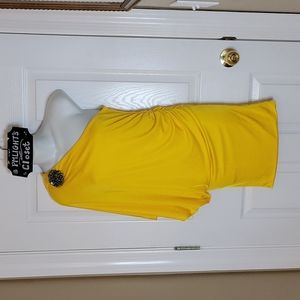 Umgee Yellow Dress New Medium One Shoulder